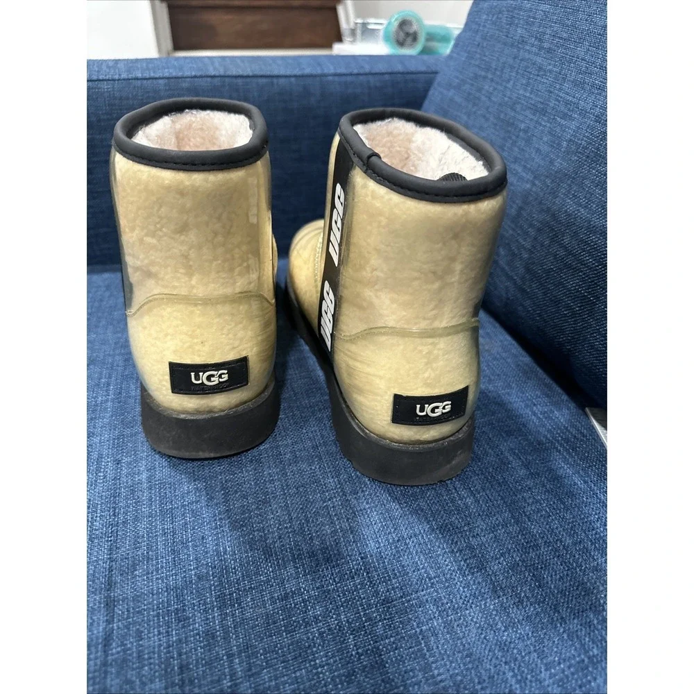 UGG Clear Boots  Waterproof Transparent Boots Women's Size 9 Ivory 1113190